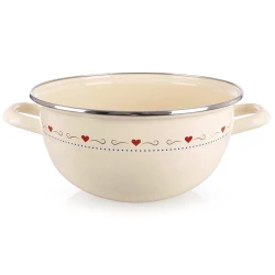 shumee Emajlirana skleda z ročaji, kremna, TONCA, 33 cm, 5 l