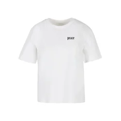 Womens T-shirt Peace Hand white