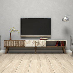 HANAH HOME Milan Walnut White Marble