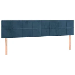 Vidaxl Posteljno vzglavje temno modra 200x5x78/88 cm žametna