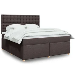 vidaXL vidaXL Box spring postelja z vzmetnico temno rjava 180x200 cm blago, (21308621)