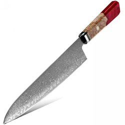 Damaskasti kuhinjski nož KU-20017 - Chef / Crvena / 36cm KP20017