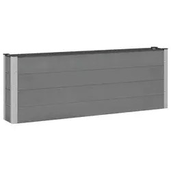 Povišena vrtna gredica Siva 200 x 30 x 72 cm WPC i aluminij