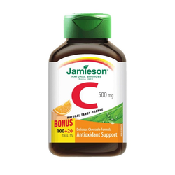 JAMIESON Vitamin C 500 mg, žvečljive tablete z naravnim okusom pomaranče