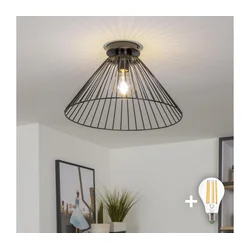 Brilagi - LED plafonski luster CERIA WIRE 1xE27/40W/230V O 45 cm crna