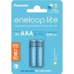 Panasonic - 2 kom punjive AAA baterije Eneloop Lite 550 mAh