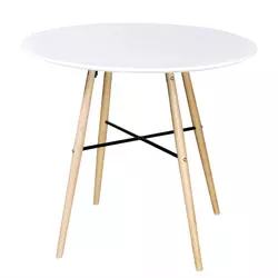 VIDAXL okrugli stol za ručak, mat bijeli