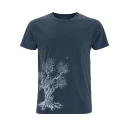 Life-Tree Majica Organic Fairwear Olive Tree modra