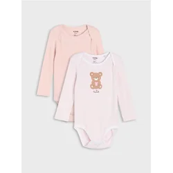 Sinsay - Pamučni bodi sa motivom mede 2 pack - krem