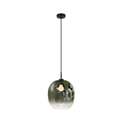 Luster na sajli MIRROR 1xE27/14W/230V zadimljeno zelene boje
