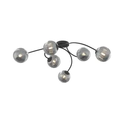Plafonski luster VIBRA 6xE14/10W/230V crna/siva