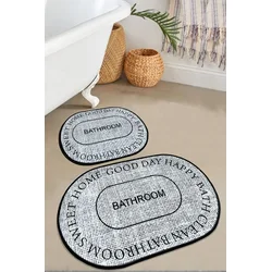 Lessentiel Maison Set prostirki za kupatilo Baindos, 2 Komada, Siva