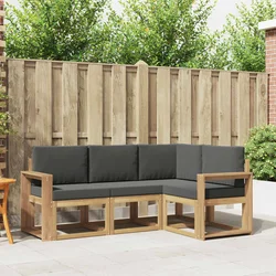 Set vanjskih sofa s jastukom 4 pcs Bijela i antracit