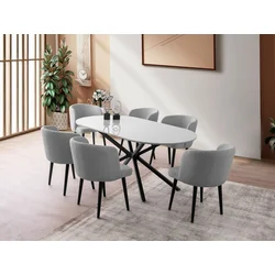 Hanah Home Trpezarijski sto Aura-3013, 180x90x79 cm, Svetlosivi
