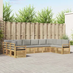 Set vanjskih sofa 10 pcs Bijela i svjetlosiva 363 x 190 x 73 cm