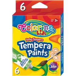 Tempera barve v tubi 6 barv, 12 ml