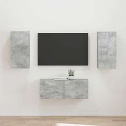 Set TV komoda Zidne 2 pcs Betonski sivi Konstruirano drvo