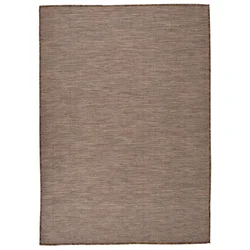 Vidaxl Zunanja preproga ploščato tkanje 140x200 cm rjava