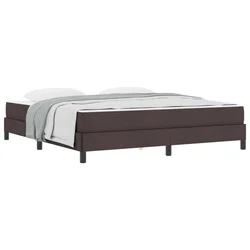 Vidaxl Postelja z vzmetnico z vzmetnico Temno rjava 180 x 200 cm blago