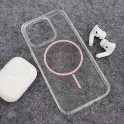 Maska Mag Case Clear Slim za iPhone 16 Pro Max roze