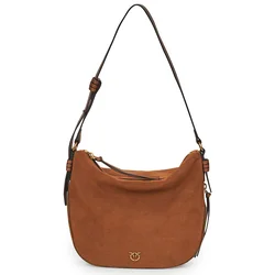 Pinko  HOBO ZIP AROUND CLASSIC SUEDE + VITELLO SETA  Kostanjeva