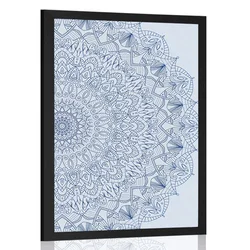 Plakat Mandala z detajli v modri barvi - 20x30 no frame