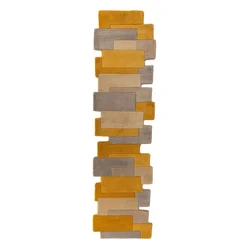 Rumeno-bež volnen tekač Flair Rugs Collage, 60 x 230 cm