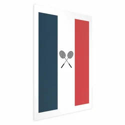 shumee Plakat - Francoske zastave in črni badmintonski loparji