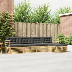 Set vanjskih sofa 5 kom. Bijela i antracit Poliester
