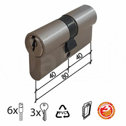 DABEL Cilindarindar za vrata CL2036 Nikl 80mm(40-40) 3K DBP1