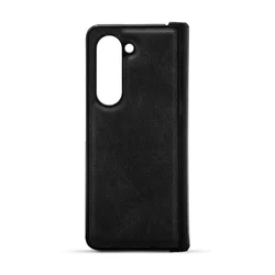 Maska za telefon LEATHER CASE za Samsung Z FOLD 5, Crna