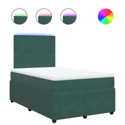 Vidaxl Box spring postelja z vzmetnico temno zelen 120x190 cm žamet