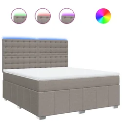 Vidaxl Box spring postelja z vzmetnico taupe 180x200 cm blago