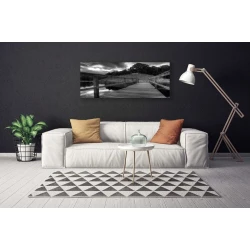 tulup.si Slika na platnu Pier black and white lake 120x60 cm