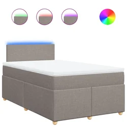 Vidaxl Box spring postelja z vzmetnico taupe 120x200 cm blago
