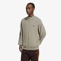 Pulover adidas Firebird Cable Knit Track Top Silver Pebble S