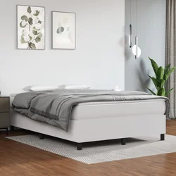 Okvir za krevet s oprugom bijela 140x190 cm od umjetne kože