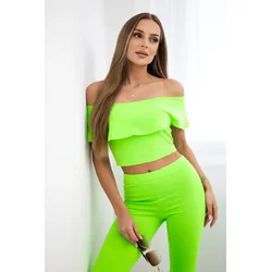Set with ruffled green neon