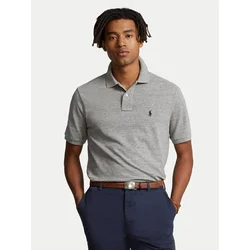 Polo Ralph Lauren  Polo majice kratki rokavi POLO AJUSTE DROIT EN COTON BASIC MESH LOGO PONY PLAYER  Siva