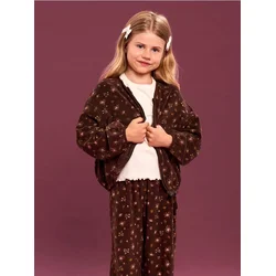 Sinsay - Postavljene jogger pantalone od flisa sa cvetnim motivom - braon