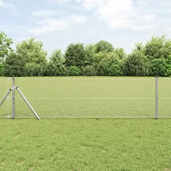 Temeljna zavarena žičana ograda 25 x 0,8 m Srebrna Mreža