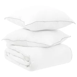 vidaXL Komplet odej z blazino 2 pcs Bela Bambusova vlakna
