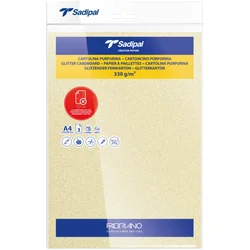 Papir glitter A4 330g pk3 Sadipal Fabriano S0020312 pastelno žuti