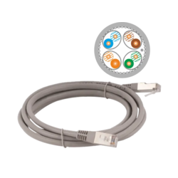 Patch kabel S/FTP kat 6A LSOH 0,5 m siv ALANTEC