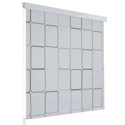 Roleta za tuš 160 x 240 cm s uzorkom kvadrata