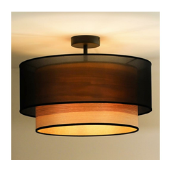 Duolla - Plafonski luster WOOD BOHO 1xE27/15W/230V, prečnik 45 cm, crna/bež