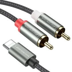 AUDIO Mos Lightning na 2x RCA kabel 1m