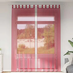 Voile zavjese s petljama 2 kom. vinsko crvene 140x260 cm