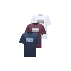 JACK & JONES Majica JCOFUSION nočno modra/safir/čokolada/bela