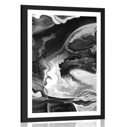 Plakat s paspartujem mistična silhueta v črnobeli varianti - 40x60 silver